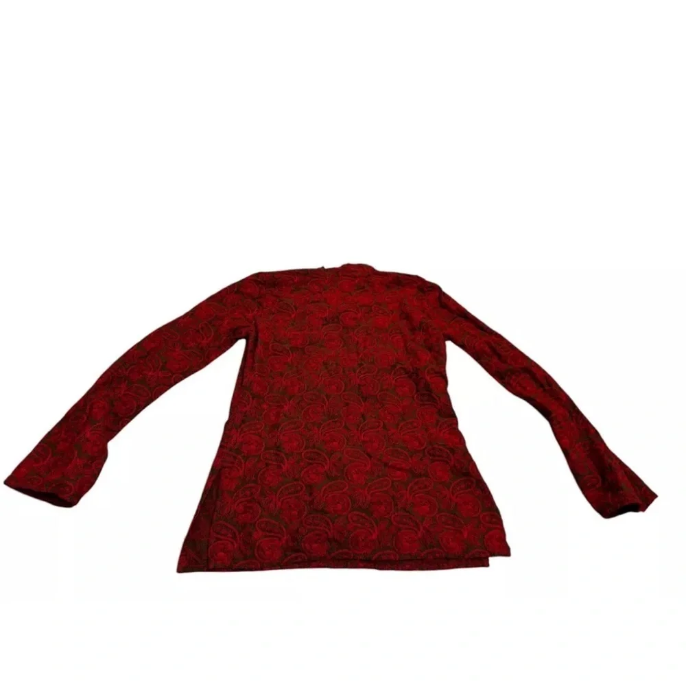 NOS Vintage Johnny Was Paisley Print Tunic Top Red Women’s S Y2K Bohemian Hippie - Picture 8 of 8